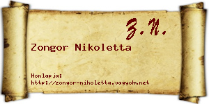 Zongor Nikoletta névjegykártya