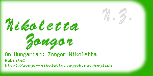 nikoletta zongor business card